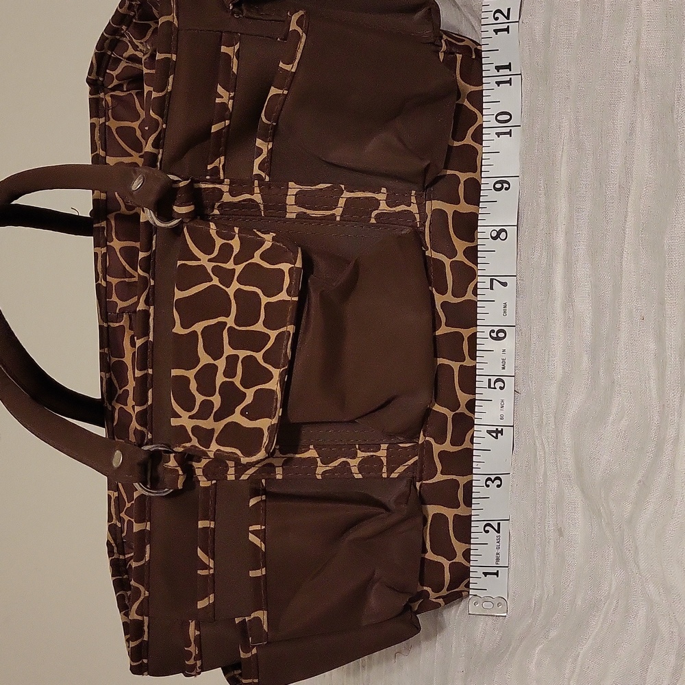 Brown Giraffe Print Craft Organizing Bag - Picture 3 of 13